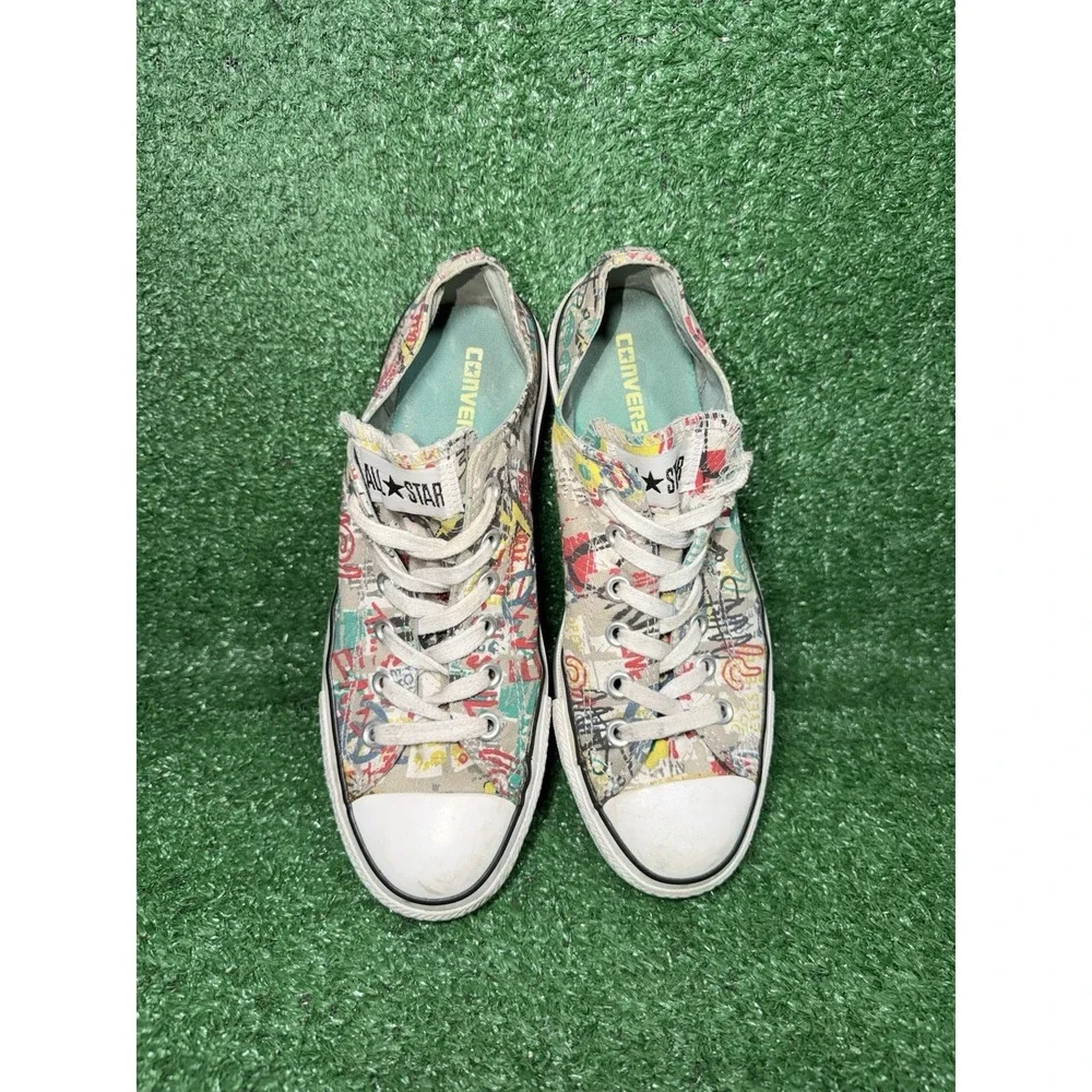 Vintage Converse Mens 8 Womens 10 Colorful Graffiti AOP Skate Shoes Y2K Sneakers
